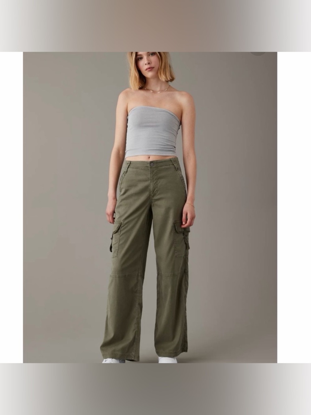 American Eagle Dreamy Drape Stretch  High-Waisted Baggy Wide-Leg Pants Size 18W